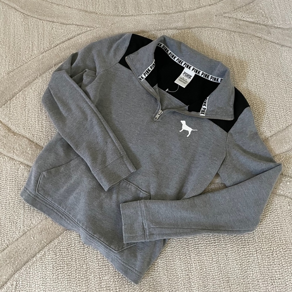 VS Pink quarter zip fleece sweater